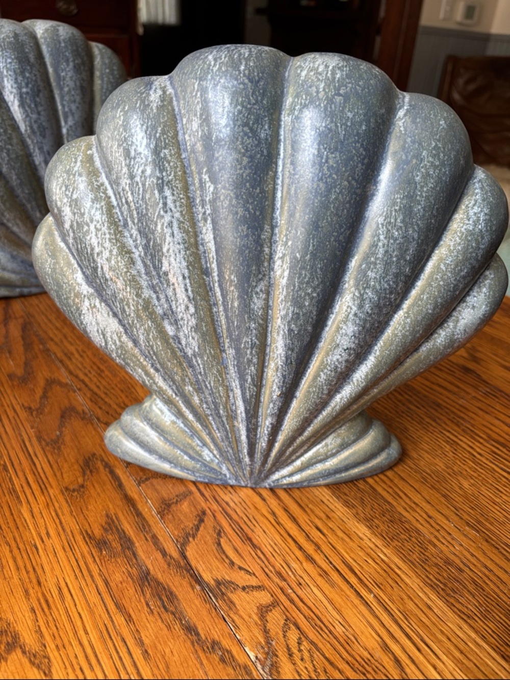 Clamshell Decor in Blue, Gray and Green